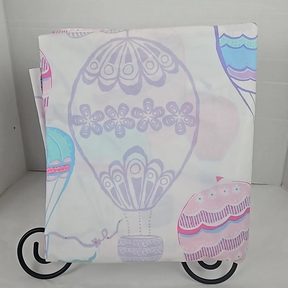 Pottery Barn Lavender Hot Air Balloons Full Flat Sheet 2 Standard Pillowcases